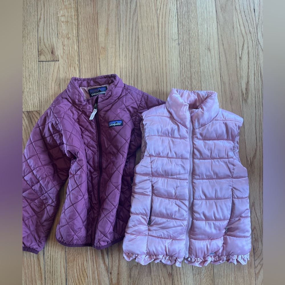 Patagonia nano puff and reversible pink vest
